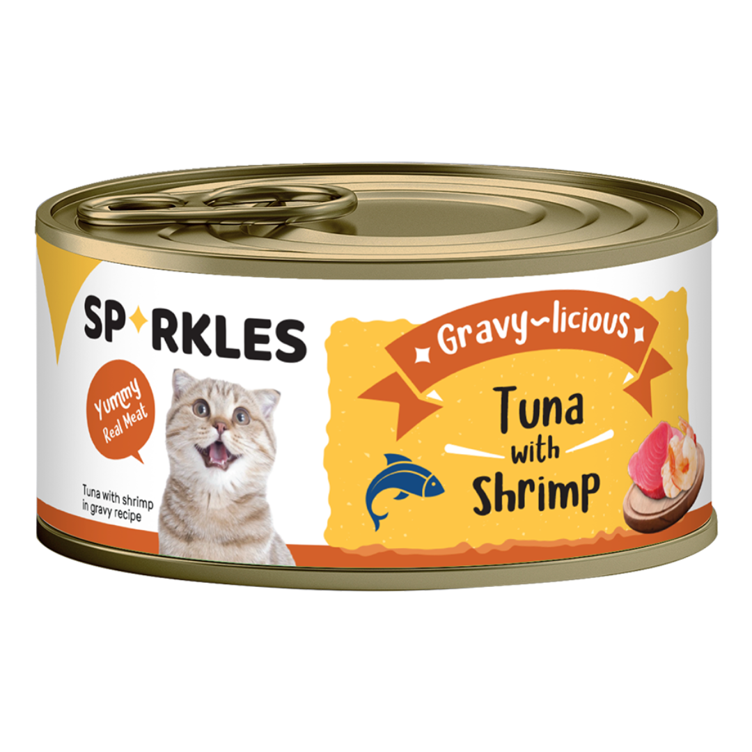 Sparkles Gravy-licious Tuna with Shrimp Canned Wet Cat Food, 80g
