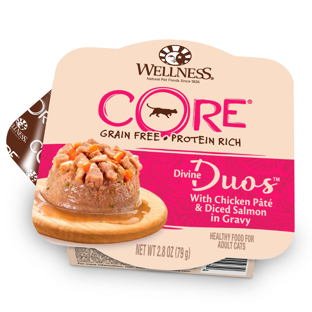 Wellness CORE Divine Duos Chicken Pate & Diced Salmon Wet Cat Food, 2.8 oz