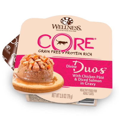 Wellness CORE Divine Duos Chicken Pate & Diced Salmon Wet Cat Food, 2.8 oz