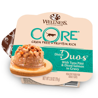 Wellness CORE Divine Duos Tuna Pate & Diced Salmon Wet Cat Food, 2.8 oz