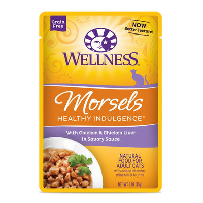 Wellness Healthy Indulgence Morsels Chicken & Chicken Liver Wet Cat Food, 3 oz