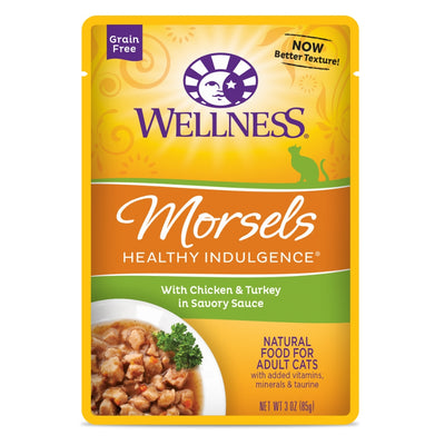 Wellness Healthy Indulgence Morsels Chicken & Turkey Wet Cat Food, 3 oz