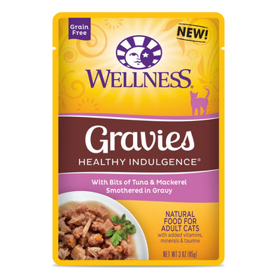 Wellness Healthy Indulgence Gravies Tuna & Mackerel Wet Cat Food, 3oz