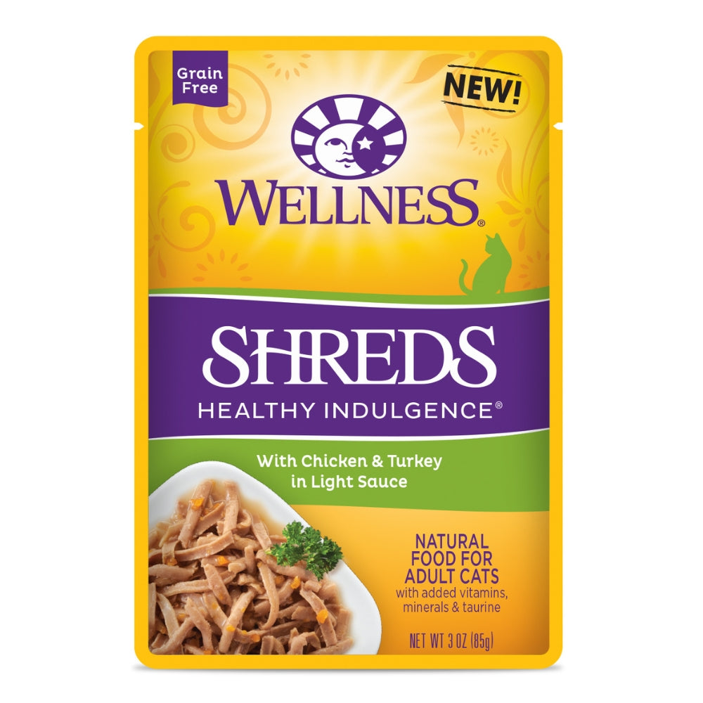 Wellness Healthy Indulgence Shreds Chicken & Turkey Wet Cat Food, 3 oz