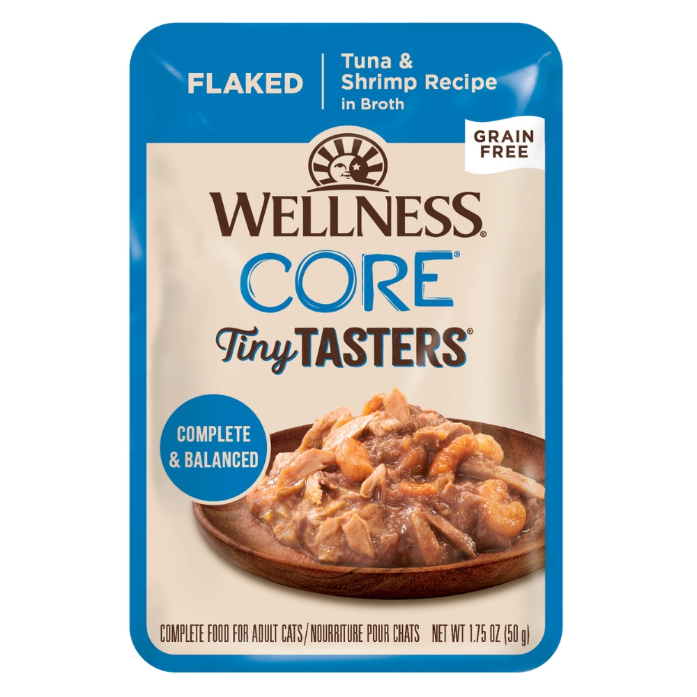 Wellness CORE Tiny Tasters Flaked Tuna & Shrimp Wet Cat Food, 1.75 oz