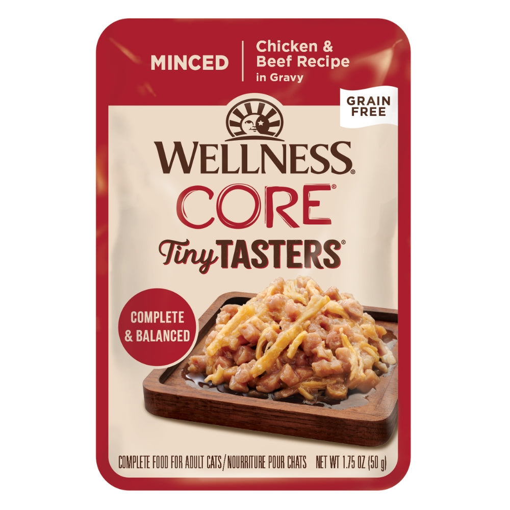 Wellness CORE Tiny tasters Minced Chicken & Beef Wet Cat Food, 1.75 oz