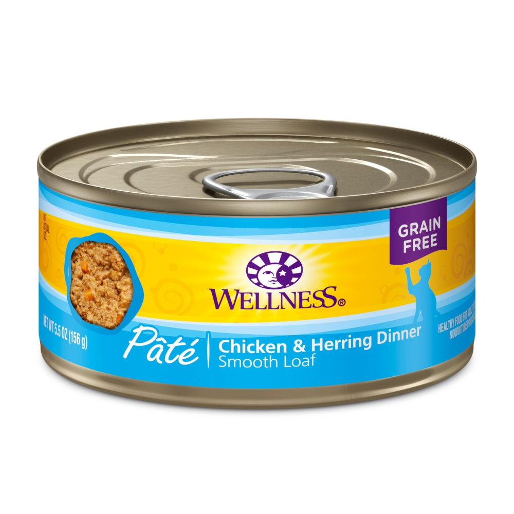 Wellness Complete Health Pate Chicken & Herring Cat Canned Food, 5.5 oz