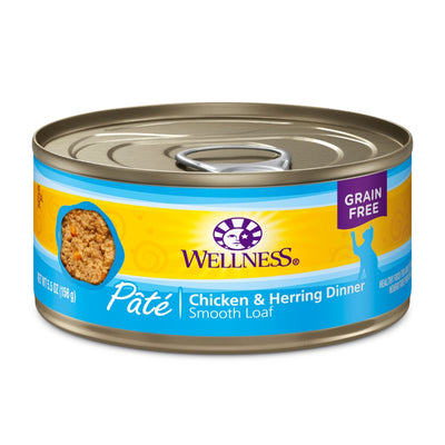 Wellness Complete Health Pate Chicken & Herring Cat Canned Food, 5.5 oz