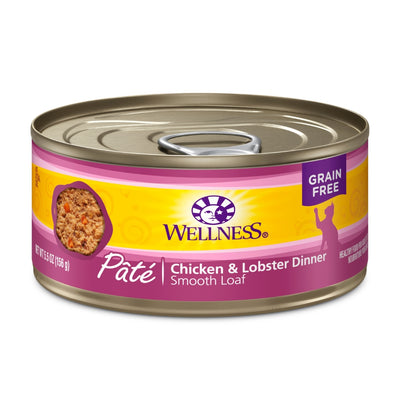 Wellness Complete Health Pate Chicken & Lobster Cat Canned Food, 5.5 oz