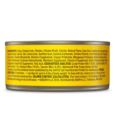 Wellness Complete Health Pate Turkey Cat Canned Food, 5.5 oz