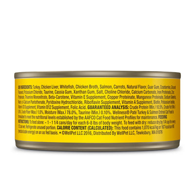 Wellness Complete Health Pate Turkey & Salmon Canned Cat Food, 5.5 oz