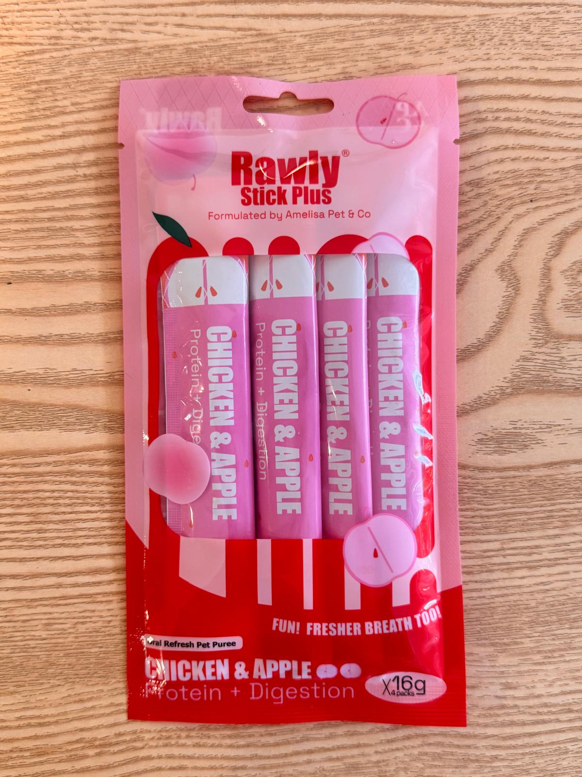 Amelisa Pet & Co  - Rawly Stick Plus - Chicken & Apple 4PCS PCK
