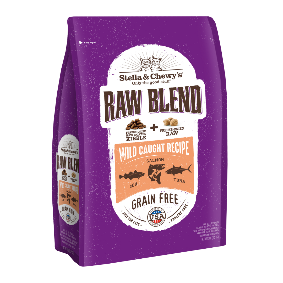 Stella & Chewy’s Raw Blend Dry Cat Food – Wild-Caught Recipe, 5lb