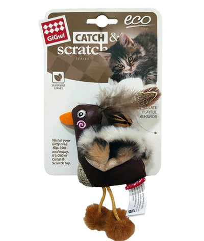 GiGwi Eco Catch & Scratch Silvervine Cat Toy (Duck)