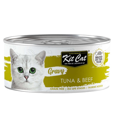 Kit Cat Gravy Tuna & Beef Canned Cat Food, 70g