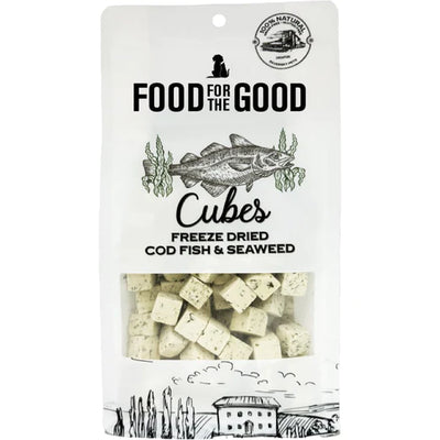 Food For The Good - Freeze Dried Codfish & Seaweed Cubes Cat & Dog Treats, 70g