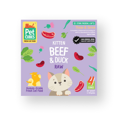 PetCubes Raw Beef and Duck for Kittens - Tray