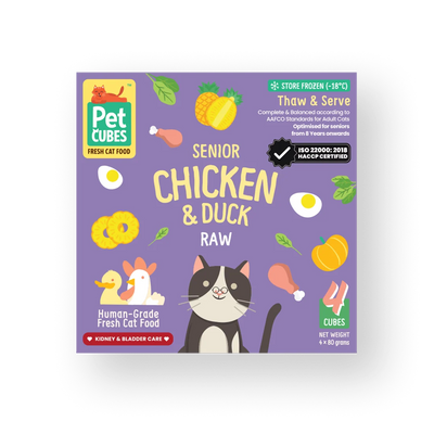 PetCubes Raw Chicken and Duck for Senior Cats - Tray