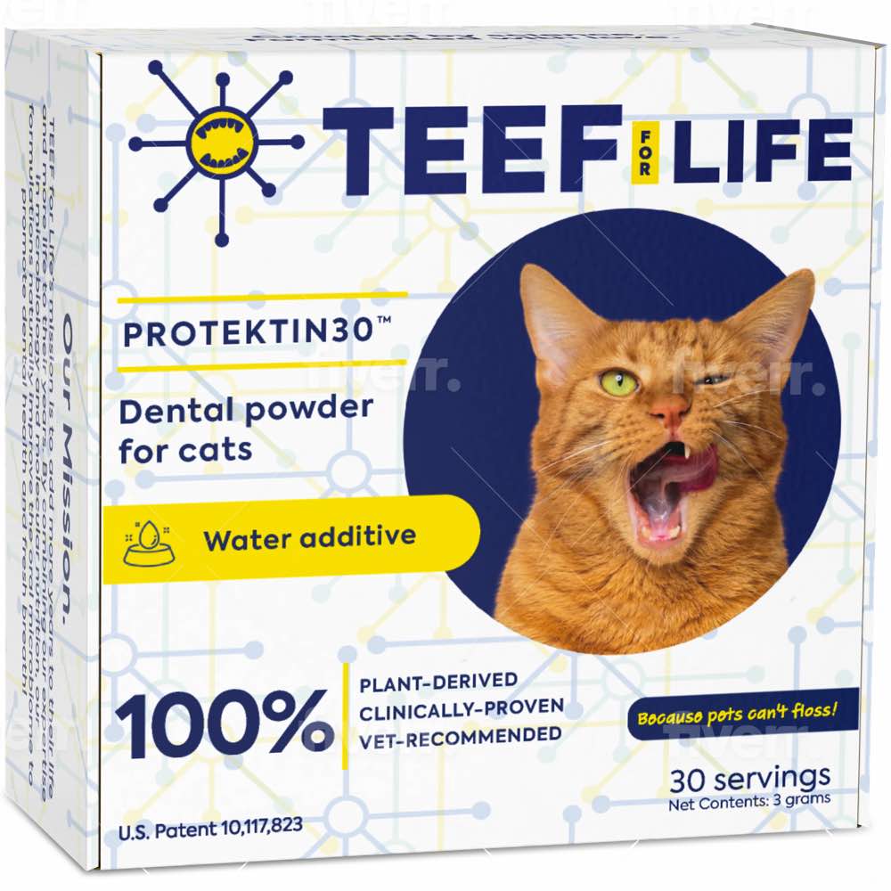 TEEF for Life Protektin30 Kit: Prebiotic Dental Powder for Cats
