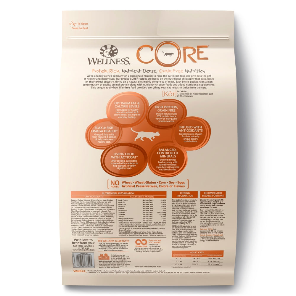 Wellness CORE Original deboned Turkey, Turkey Meal & Chicken Meal Dry Cat Food