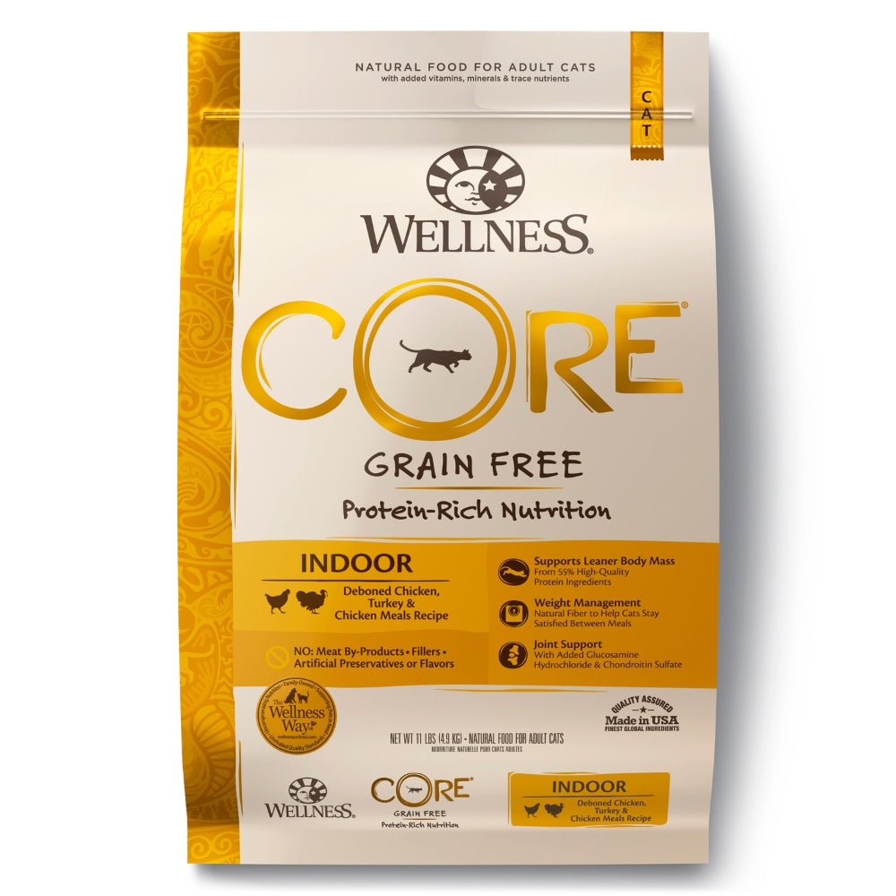 Wellness CORE Indoor Deboned Chicken, Turkey & Chicken Meals Dry Cat Food