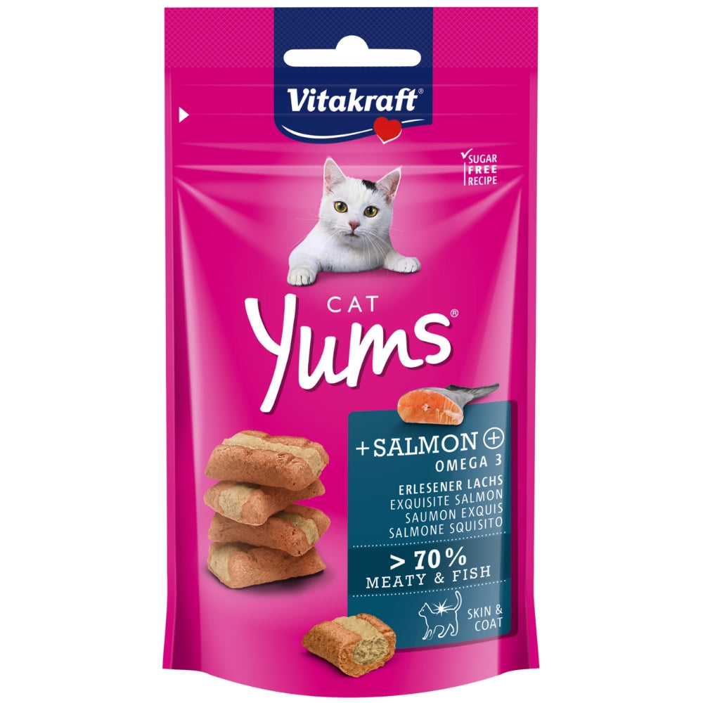 Vitakraft Cat Yums Salmon with Omega 3 Cat Treats, 40g