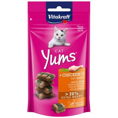 Vitakraft Cat Yums Chicken & Cat Grass Cat Treats, 40g