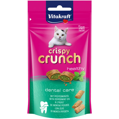 Vitakraft Crispy Crunch Dental Care Pepper Mint Cat Treats, 60g