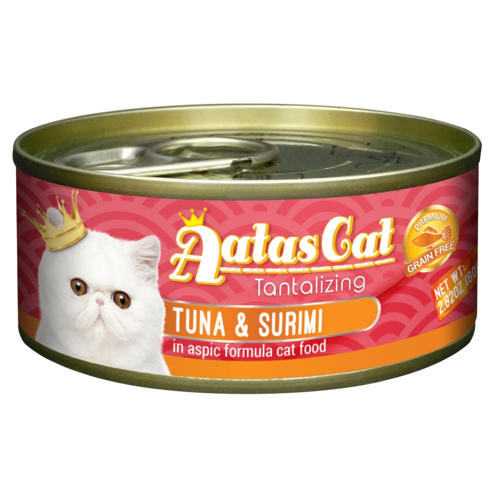 Aatas Cat Tantalizing Tuna & Surimi in Aspic Cat Canned Food, 80g