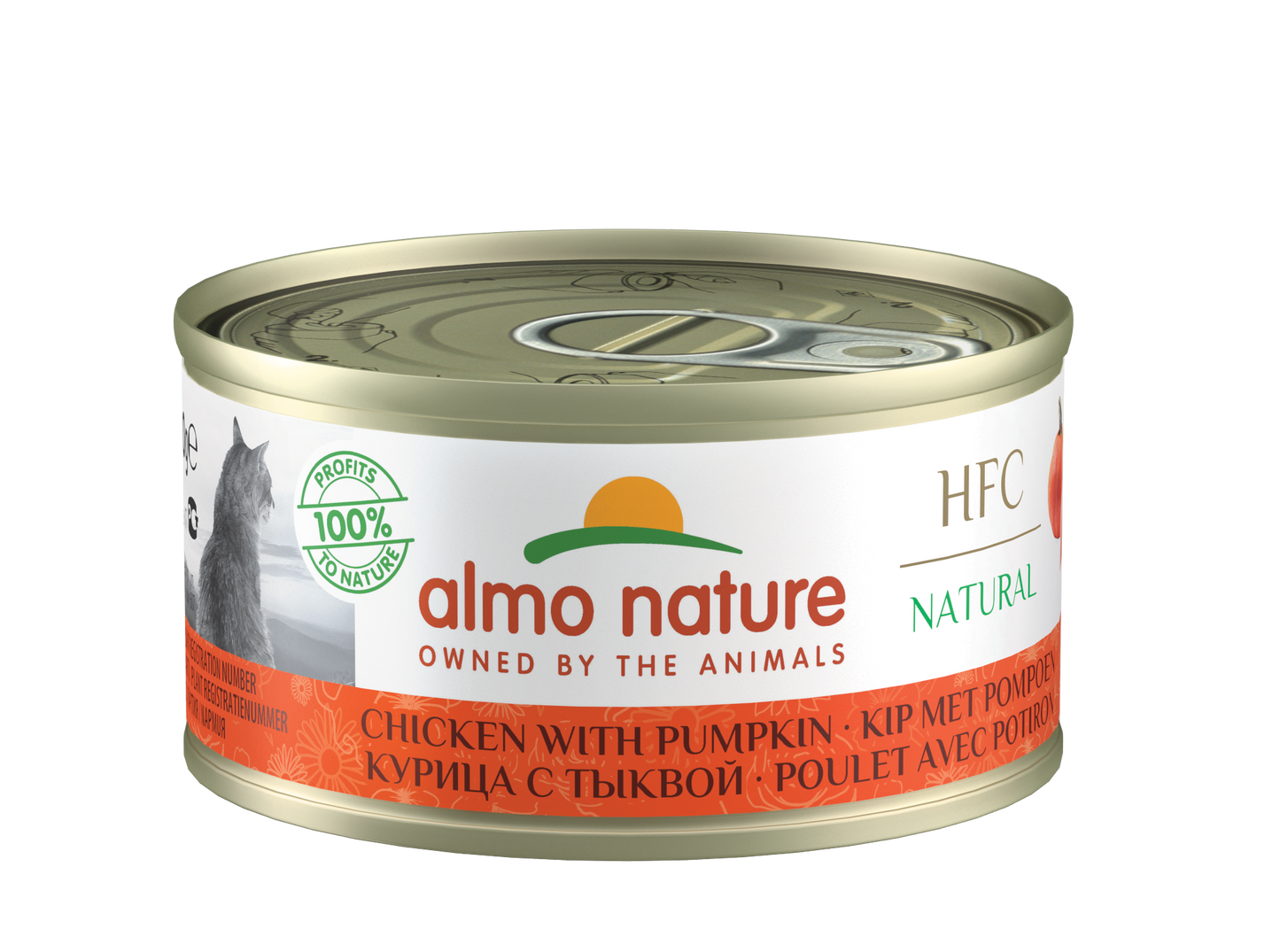 Almo Nature HFC Natural Canned Cat Food – Chicken with Pumpkin, 70g