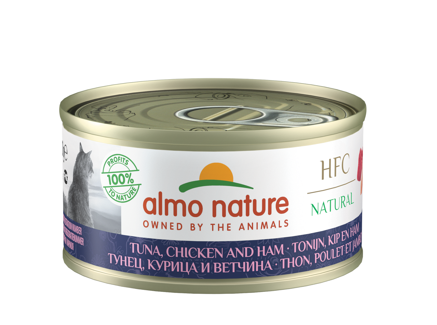 Almo Nature HFC Natural Canned Cat Food – Tuna,Chicken & Ham, 70g