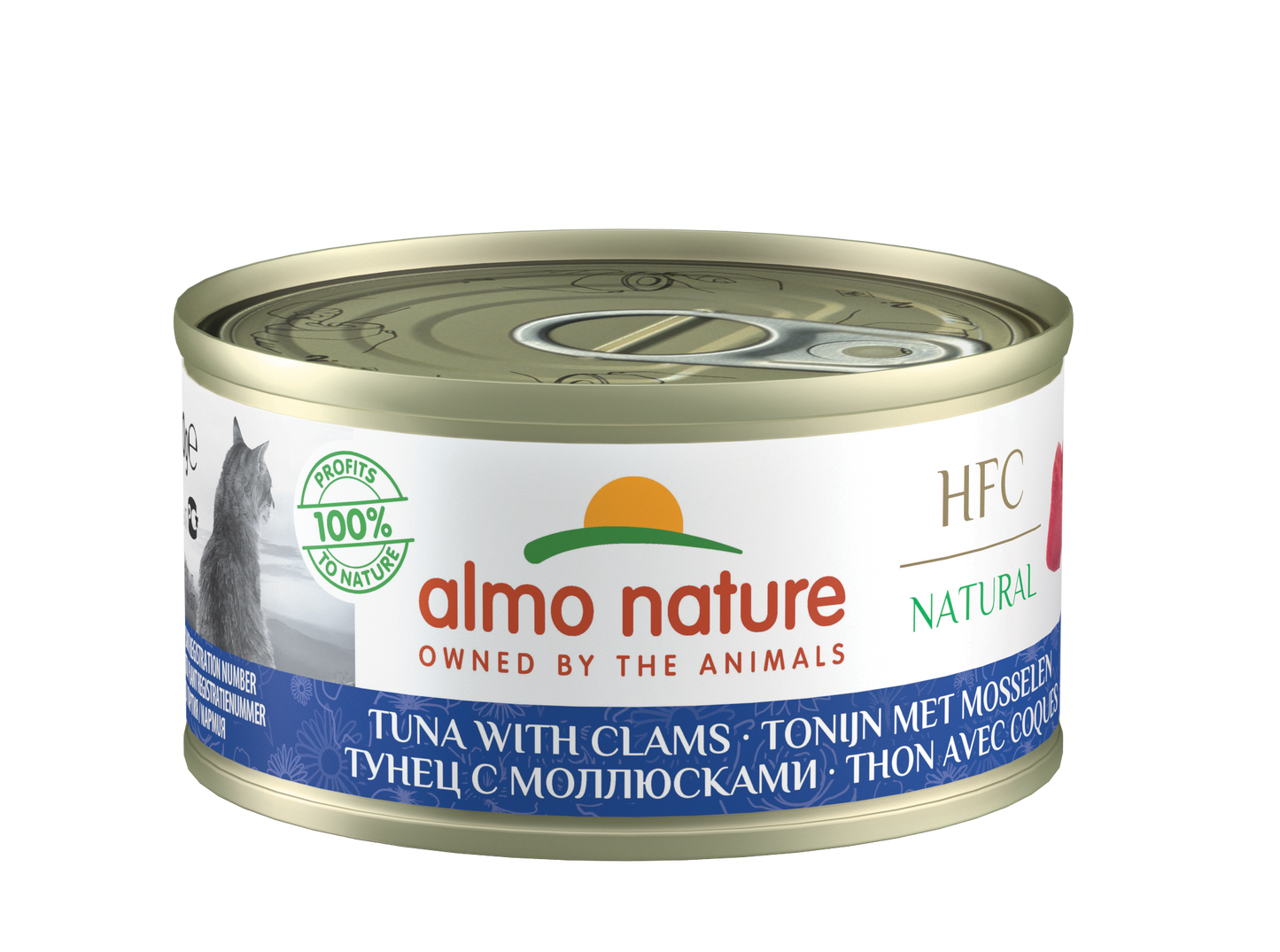 Almo Nature HFC Natural Canned Cat Food – Tuna with Clams, 70g