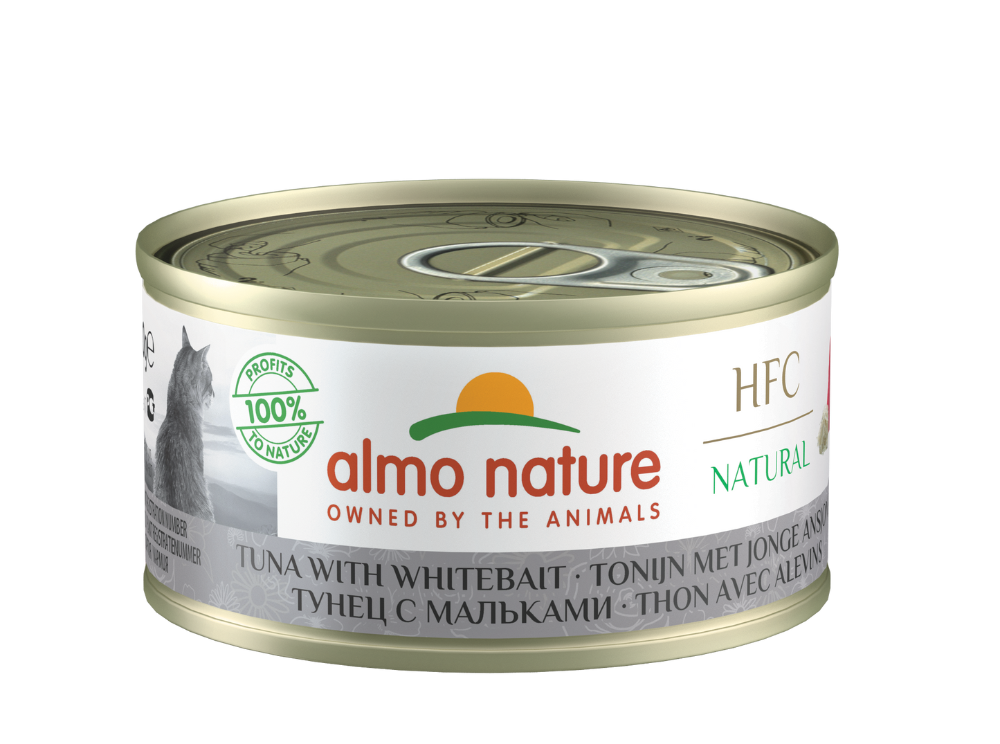 Almo Nature HFC Natural Canned Cat Food – Tuna with Whitebait, 70g