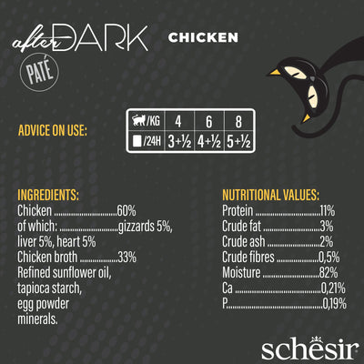 (Carton of 12) Schesir After Dark Pate - Chicken, 80g