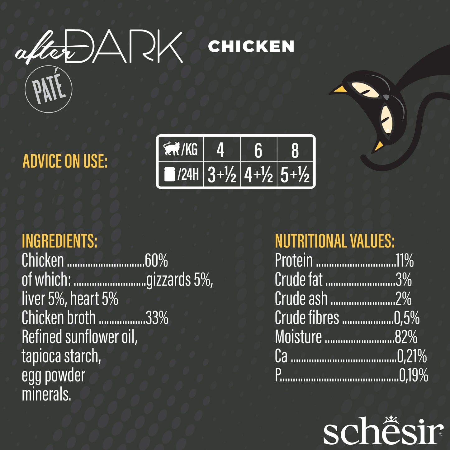 (Carton of 12) Schesir After Dark Pate - Chicken, 80g