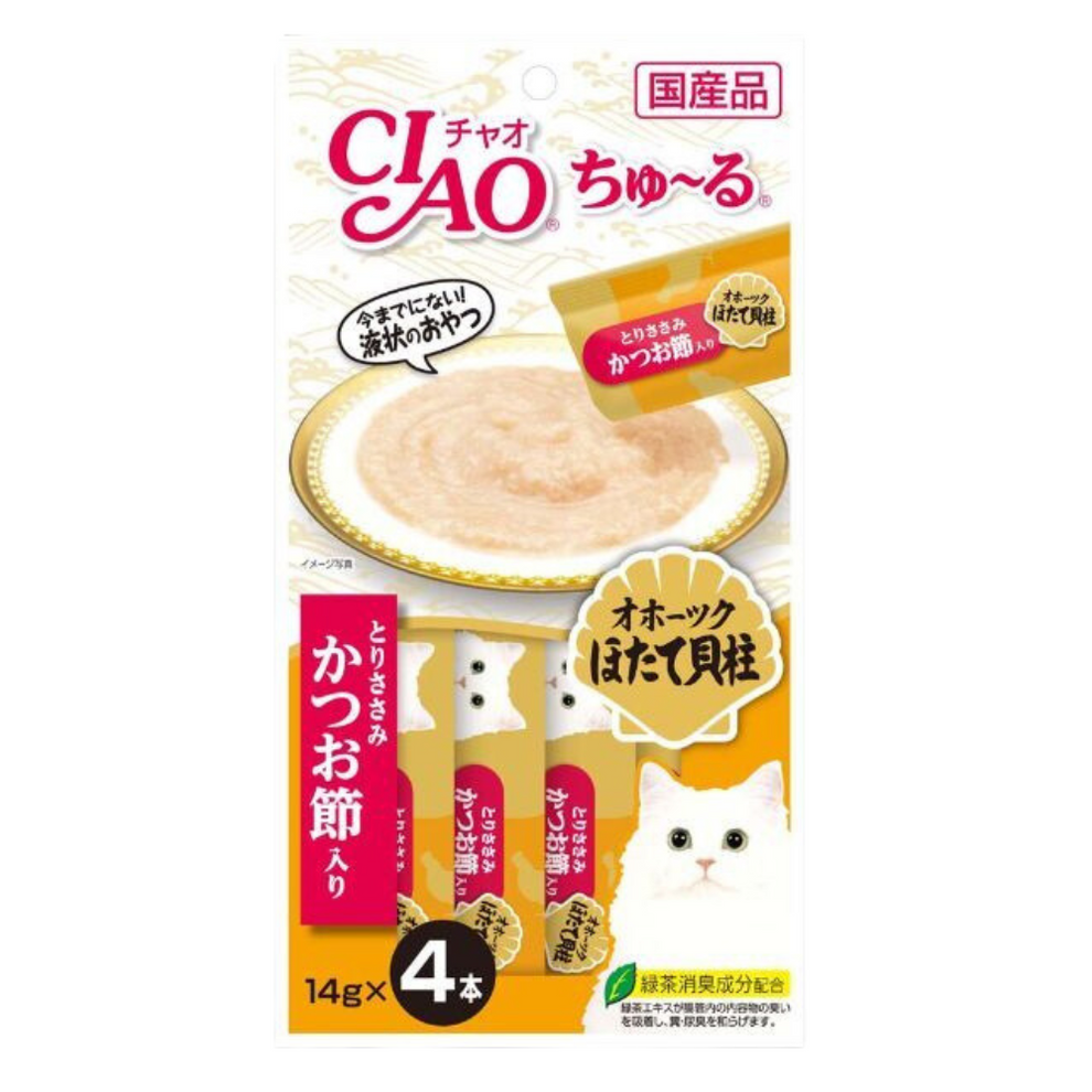 Ciao Churu Chicken Fillet Scallop & Sliced Bonito Treats, 56g – Neko Neko