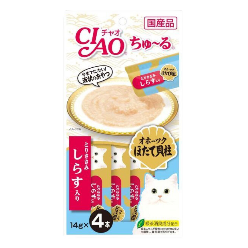 Ciao Churu Chicken Fillet Scallop & Whitebait Treats, 56g – Neko Neko