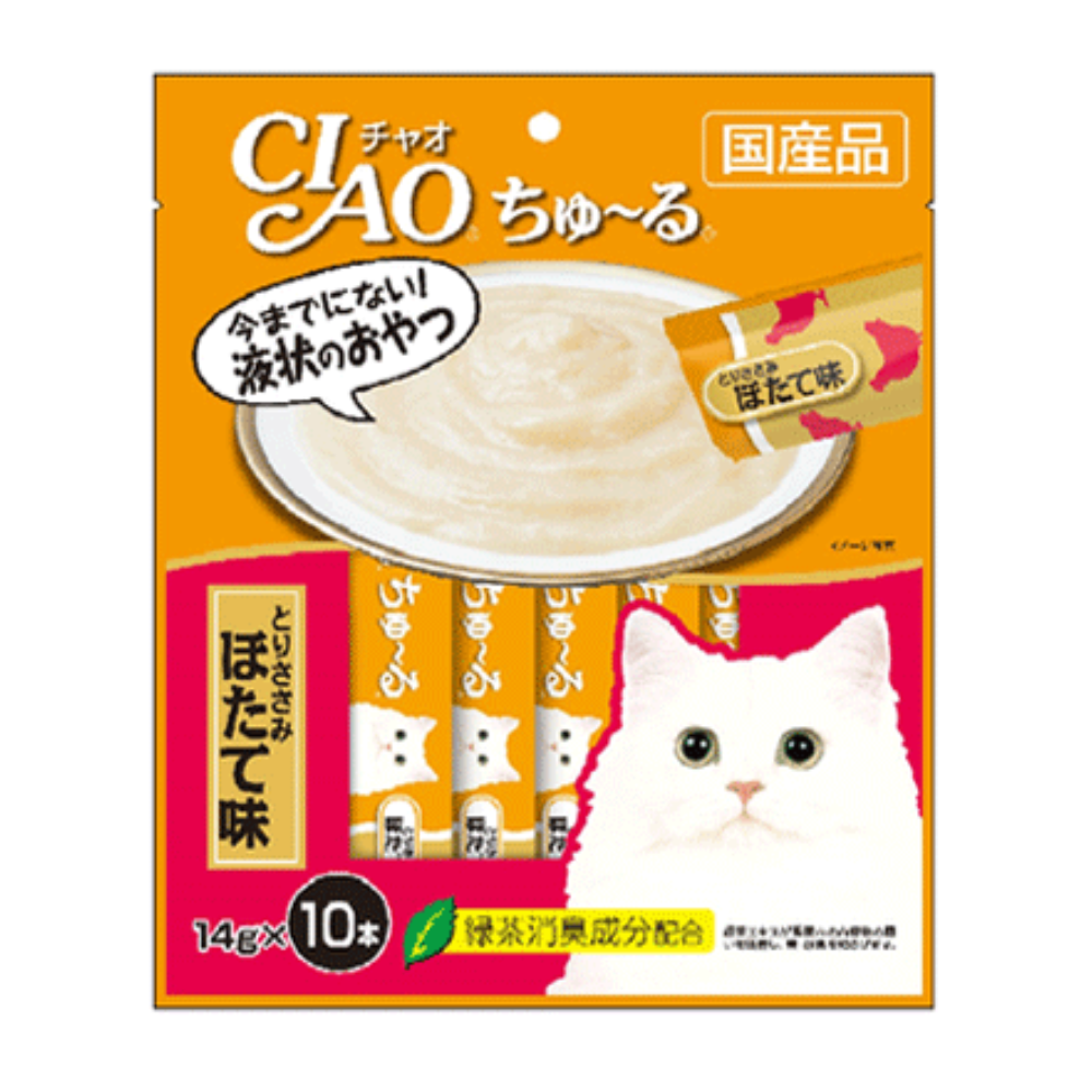 Ciao Churu Chicken & Scallop Liquid Cat Treat 10-Pack