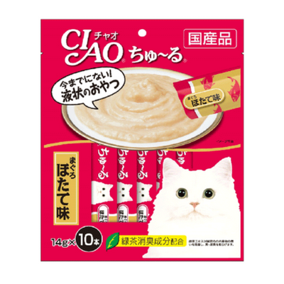 Ciao Churu Tuna & Scallop Liquid Cat Treat 10-Pack