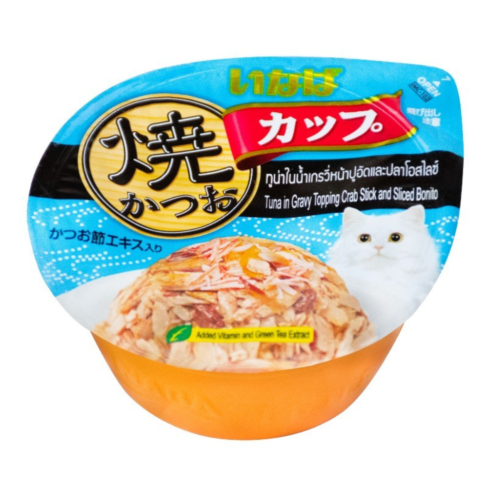 Ciao Grilled Tuna in Gravy with Crab Stick & Bonito Cups, 70g