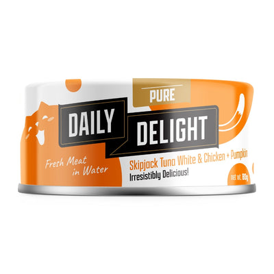 Daily Delight Pure Skipjack Tuna White & Chicken with Pumpkin Canned Cat Food, 80g
