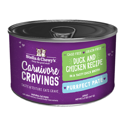 (Carton of 6) Stella & Chewy’s Carnivore Cravings – Purrfect Pate Duck & Chicken Pate Recipe in Broth 5.2oz