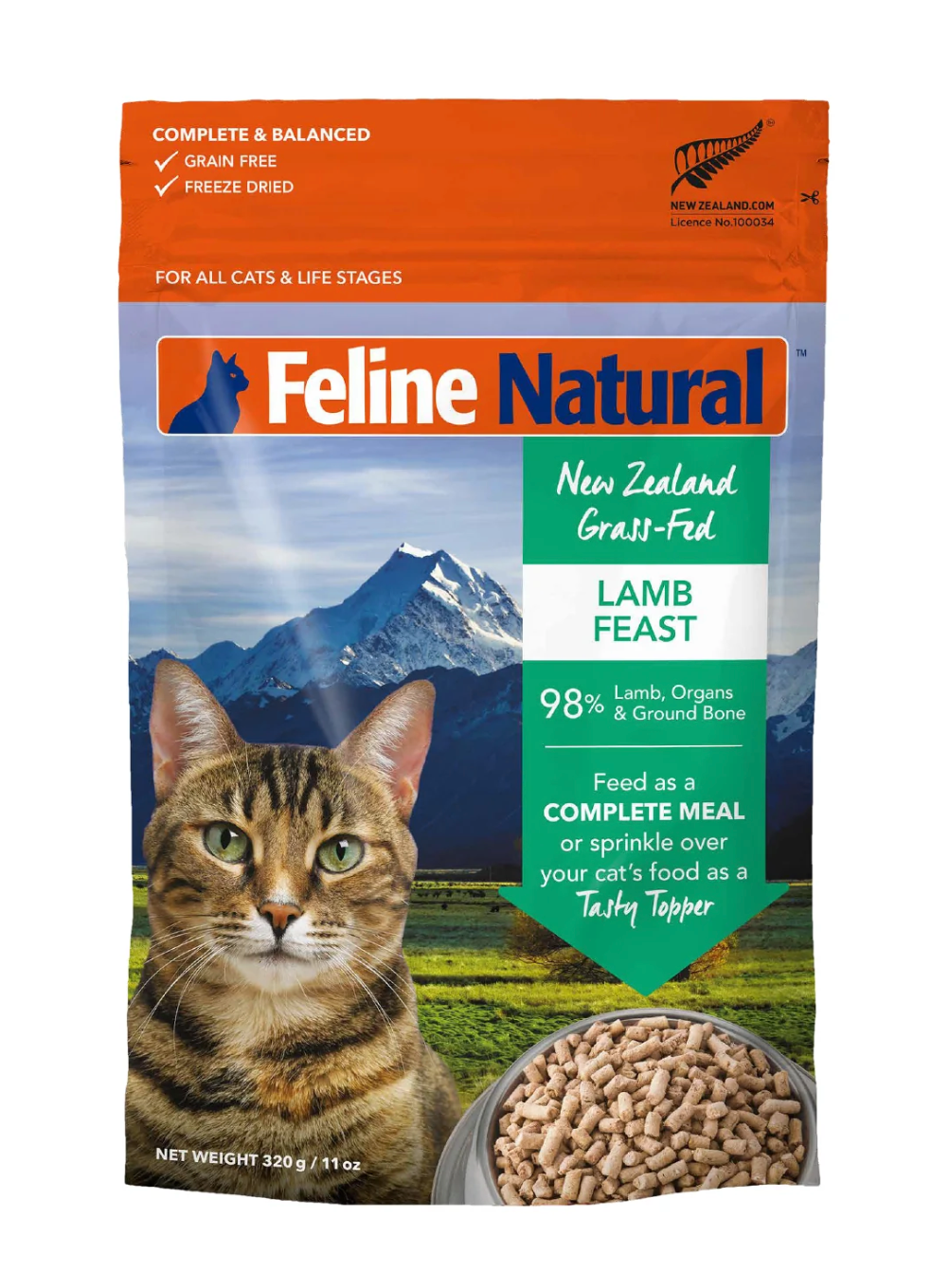 Feline Natural Lamb Freeze-Dried Cat Food, 320g