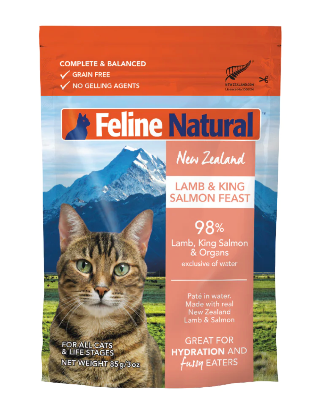 Feline Natural Lamb & King Salmon Pouch 85g