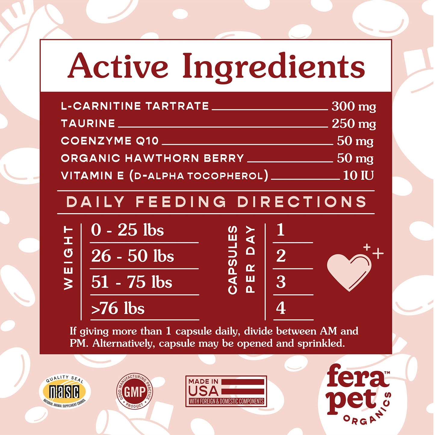 Fera Pet Organics Cardiac Support Supplement for Dogs & Cats, 1.8oz