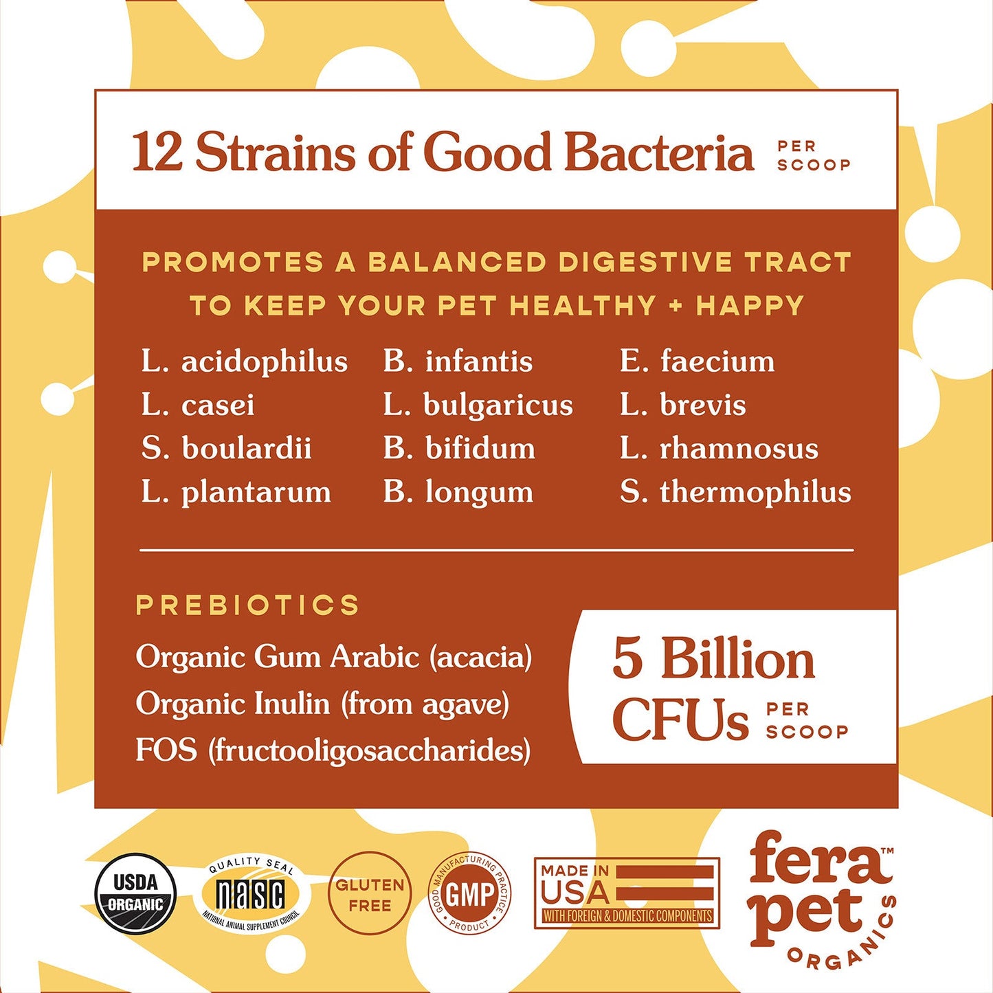 Organic Probiotics with Prebiotics for Dogs & Cats, 2.5oz
