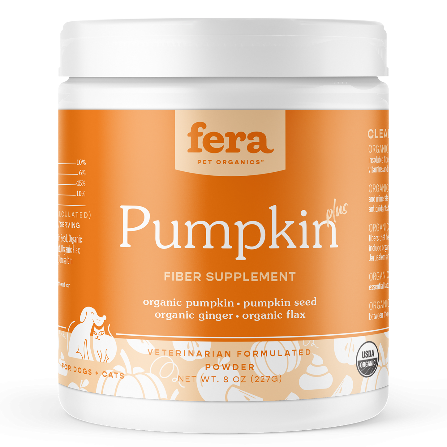 Fera Pets Organics Pumpkin Plus for Gut Support for Dogs and Cats, 8oz