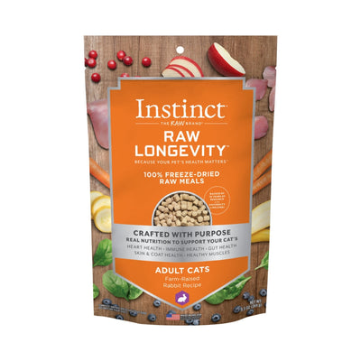 Instinct Raw Longevity Adult Freeze-Dried Rabbit Bites Cat Food, 9.5 oz