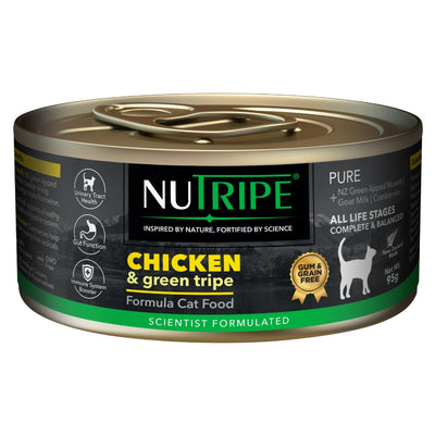Nutripe PURE Wet Cat Food – Chicken & Green Tripe, 95g