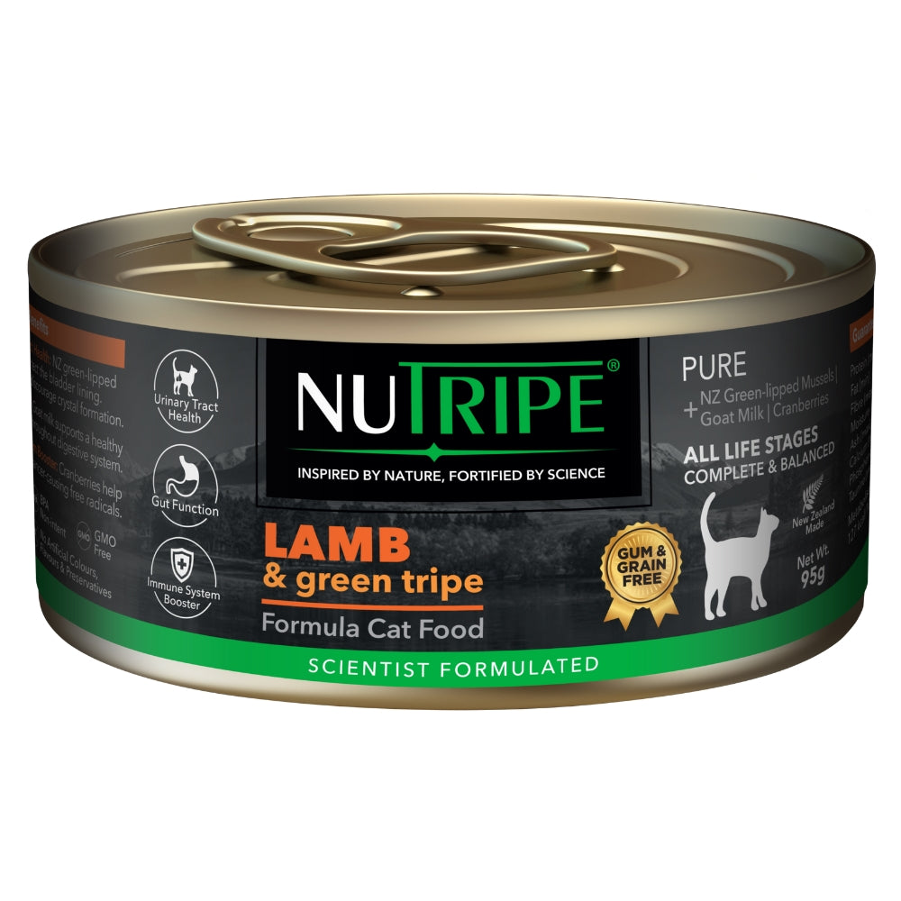 Nutripe PURE Wet Cat Food – Lamb & Green Tripe, 95g